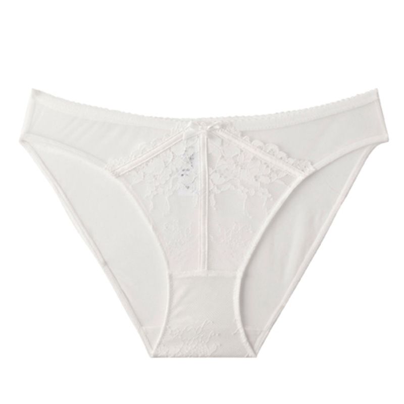 Women's Lace Underwear - Breathable Nylon Fabric (90% Nylon), 100% Cotton Crotch Lining, Mid-Rise, S/M/L/XL, White/Red/Black/Pink, All-Season, Bagged Packaging