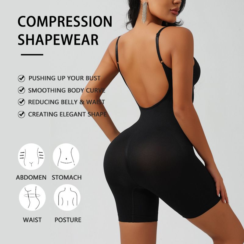 Bodysuit Shapewear for Women - New Style Waist Trainer & Body Shaper Slimming Underwear Zoned Compression: 3000-stitch abdominal panel with gradient side pressure