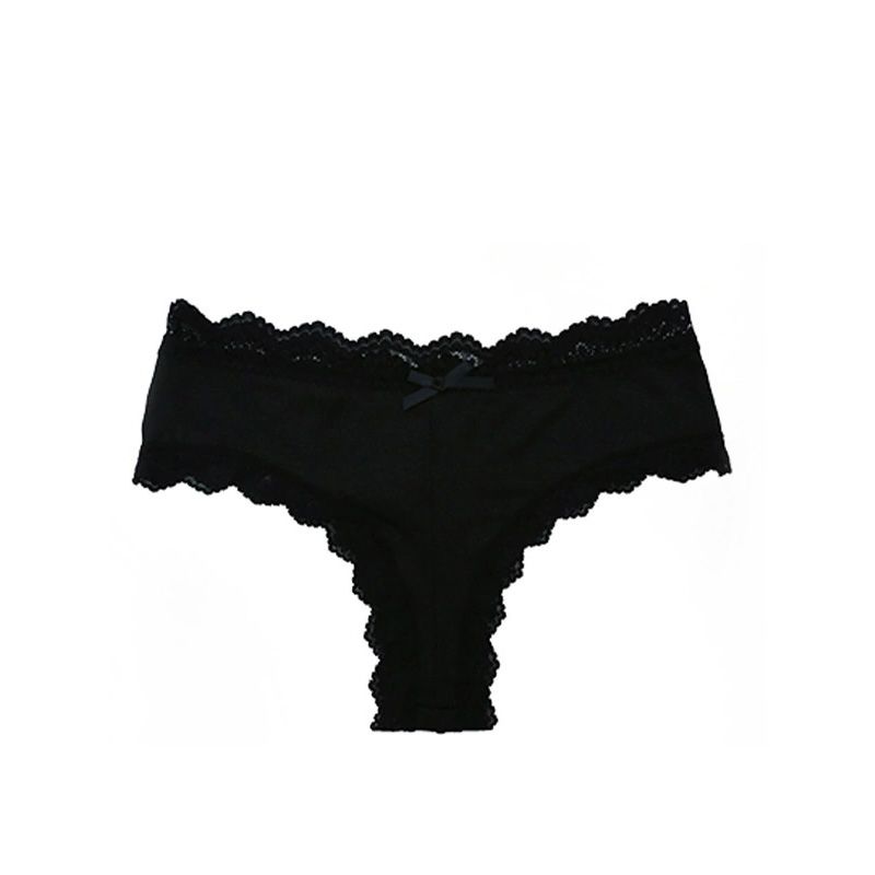 5pcs Lace women's underwear, sexy mid-rise, comfortable, highly elastic, with a pure cotton crotch, large size, breathable women's thong panties