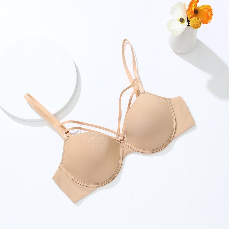 Casual Charm woman bra 1/2 Cup Bra - Soft Underwire with Feather-Light Pads | 80%-90% Nylon, Gathers Gently | Fixed Straps, Nude/Charcoal/Coffee, 70B-85D