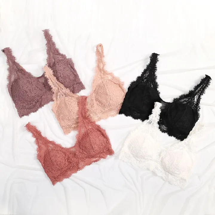 Ethereal French Lace Bra - 1/2 Cup with Petal-Thin Pads | 89% Nylon, 95% Cotton Lining | Fixed Straps (Nylon+Spandex), Carmine Bloom/Purple Mist, S-XL (70-85ABC)