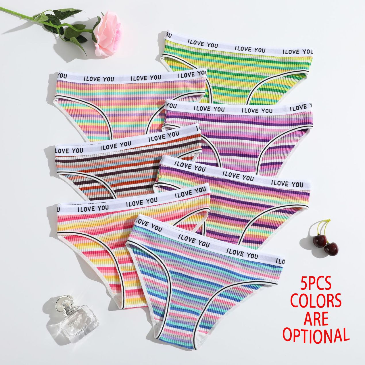 Ladies Ribbed Briefs Best price for 5PCS New Cotton Ribbed Women Panties Colorful Low Rise ...