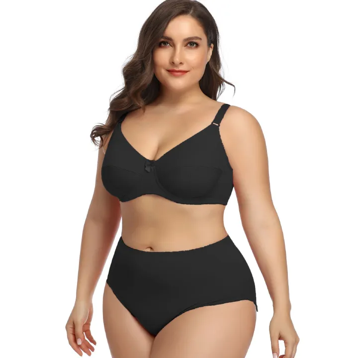 Plus-size bra sets. European and American style, ultra-thin and ultra-sexy lingerie, comfortable and breathable. Large-cup smooth bras. Eight colors for you to choose from.