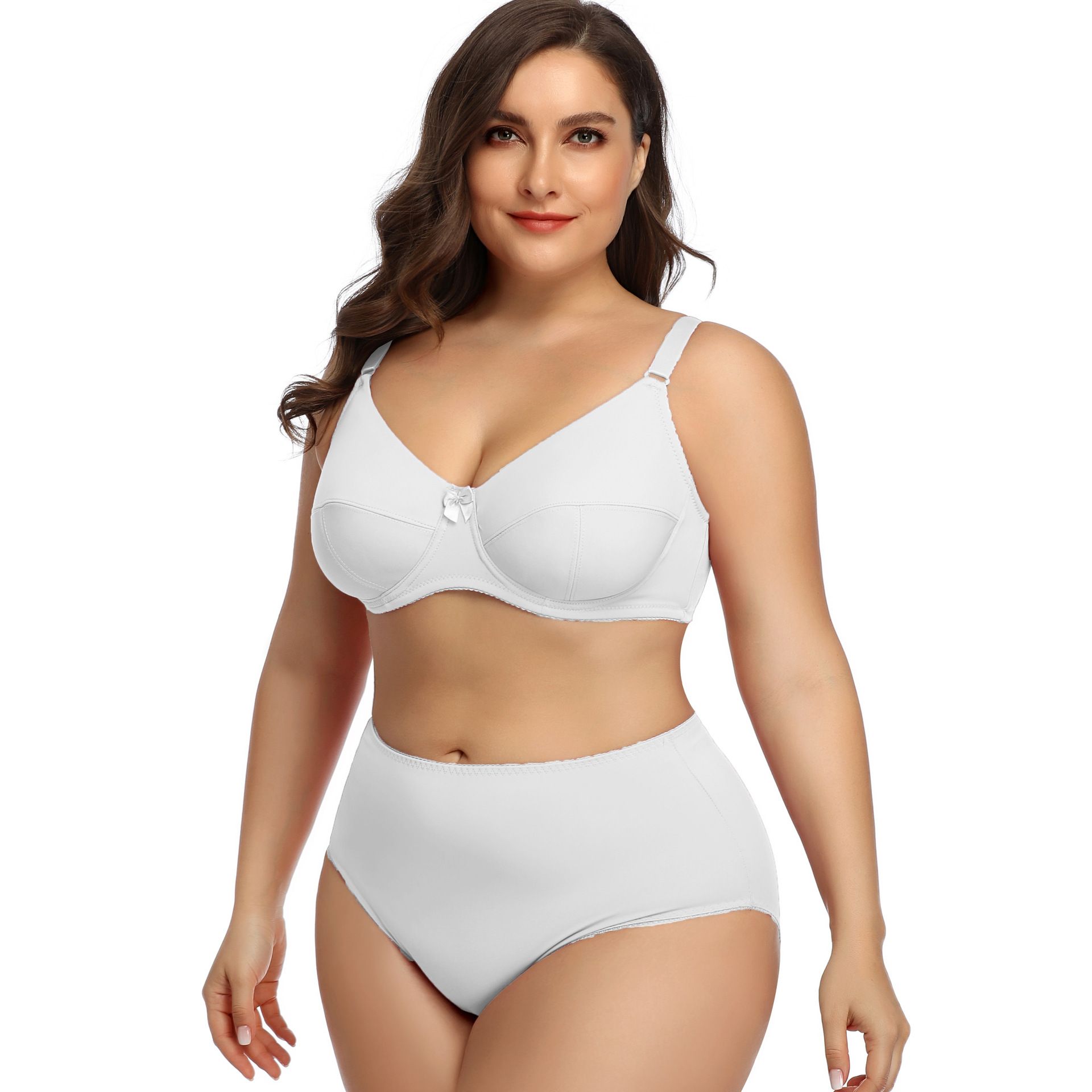 Plus-size bra sets. European and American style, ultra-thin and ultra-sexy lingerie, comfortable and breathable. Large-cup smooth bras. Eight colors for you to choose from.