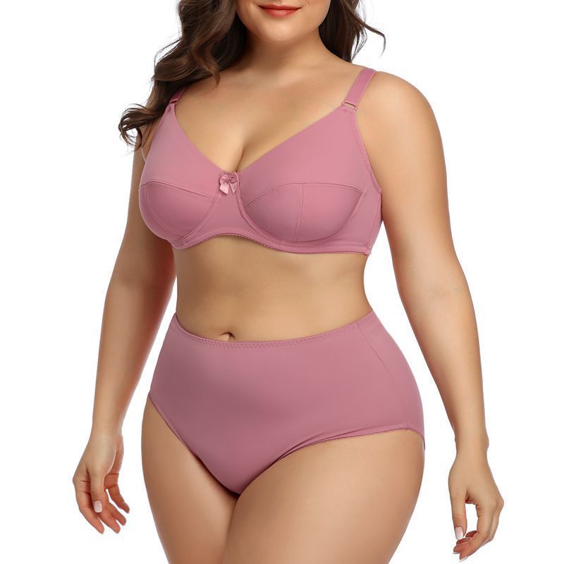 Plus-size bra sets. European and American style, ultra-thin and ultra-sexy lingerie, comfortable and breathable. Large-cup smooth bras. Eight colors for you to choose from.