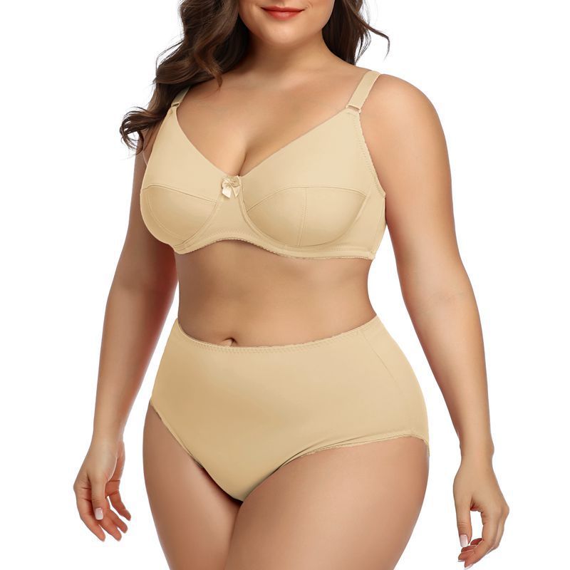 Plus-size bra sets. European and American style, ultra-thin and ultra-sexy lingerie, comfortable and breathable. Large-cup smooth bras. Eight colors for you to choose from.