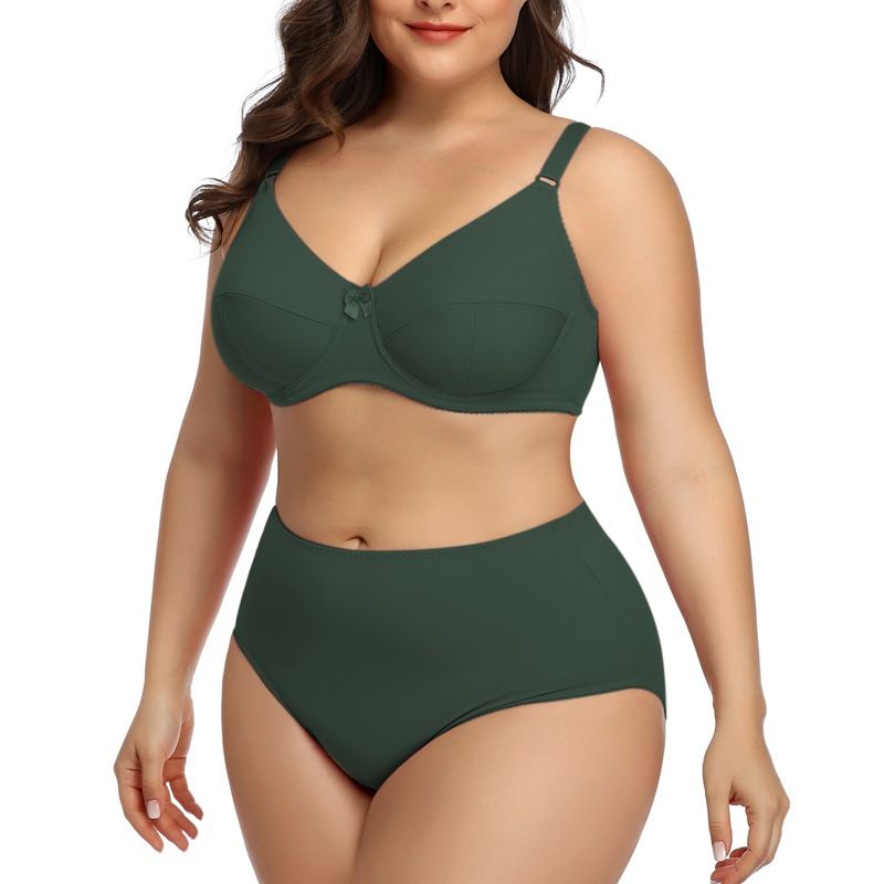 Plus-size bra sets. European and American style, ultra-thin and ultra-sexy lingerie, comfortable and breathable. Large-cup smooth bras. Eight colors for you to choose from.