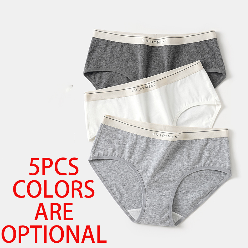 5PCS High-quality pure cotton women underwear, 100% pure cotton, Class A antibacterial underwear, suitable for summer, light and comfortable.