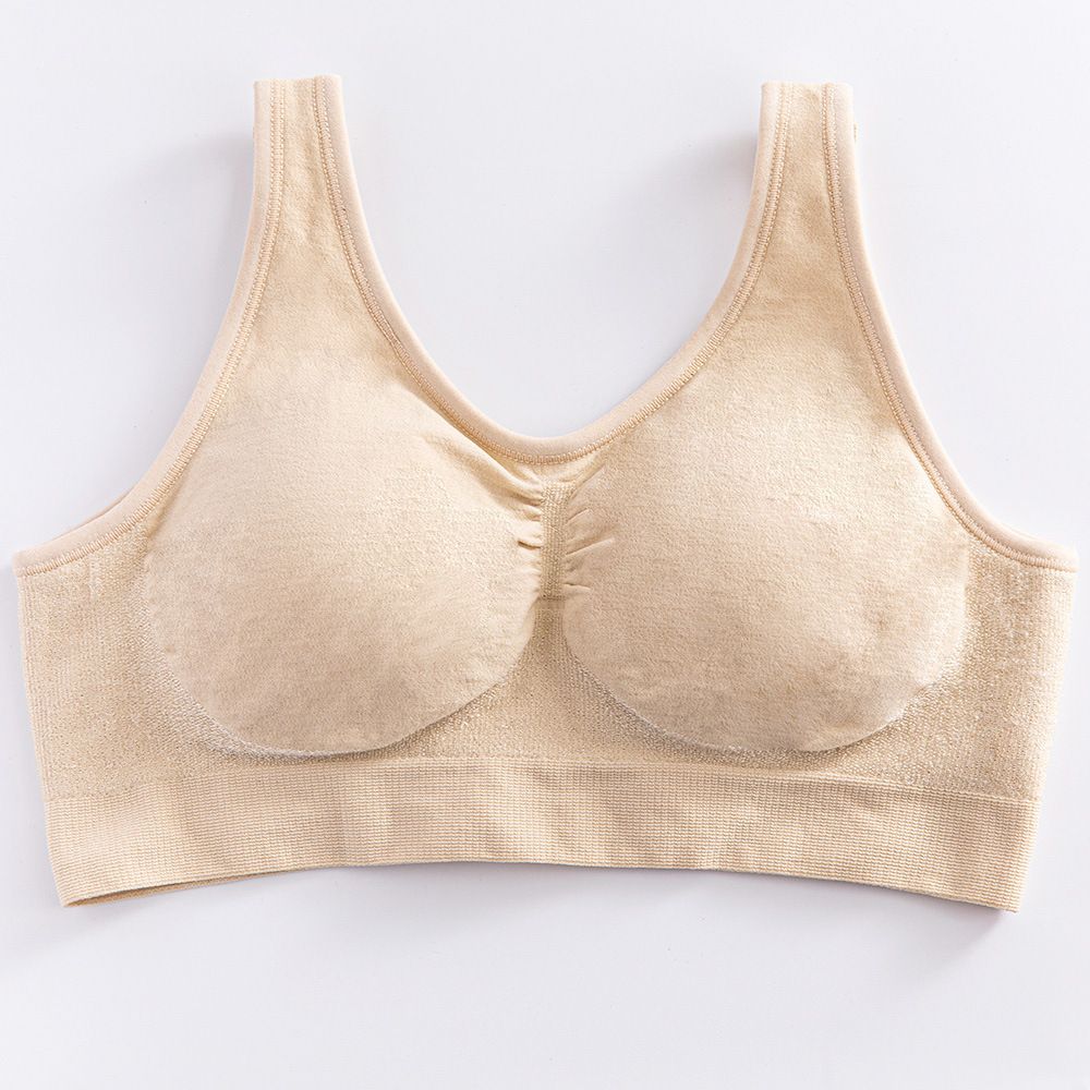 comfort bra plus-size shiny silk camisole, a seamless women's bra for large breasts without underwire for body shaping.
