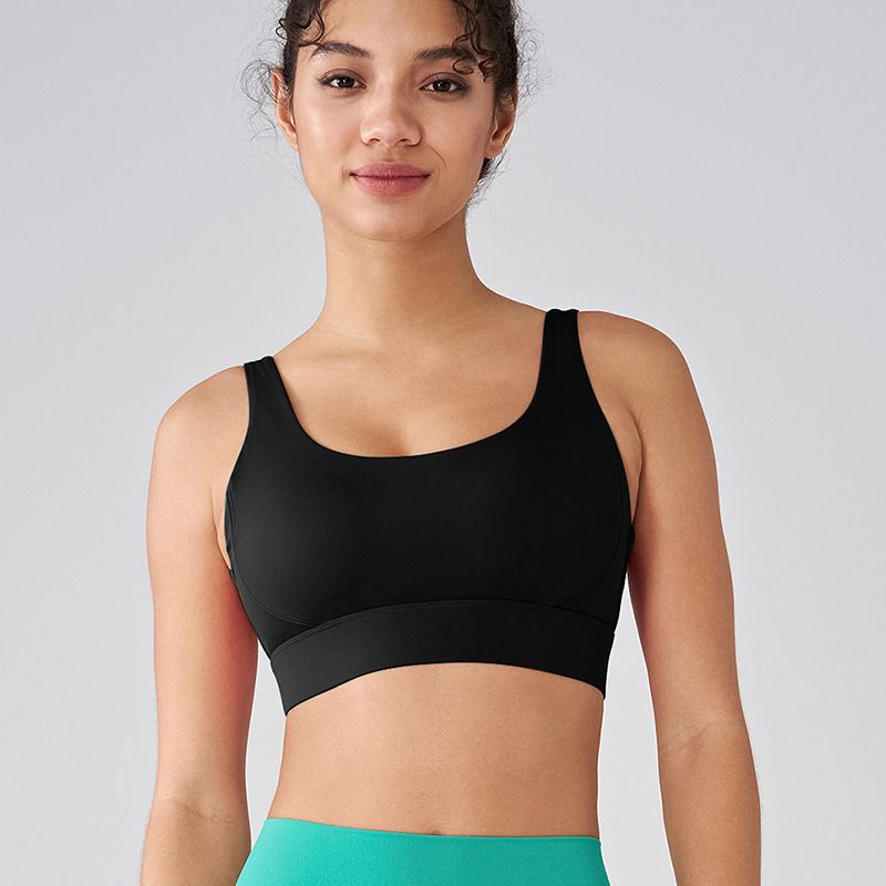 Women's sports bras with built-in fixed pads, yoga vests with high-intensity shock absorption, gathering effect and beautiful back design for fitness.