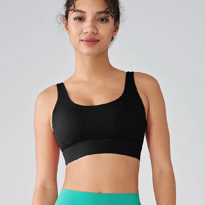 Women's sports bras with built-in fixed pads, yoga vests with high-intensity shock absorption, gathering effect and beautiful back design for fitness.