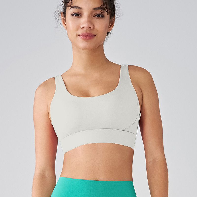 Women's sports bras with built-in fixed pads, yoga vests with high-intensity shock absorption, gathering effect and beautiful back design for fitness.