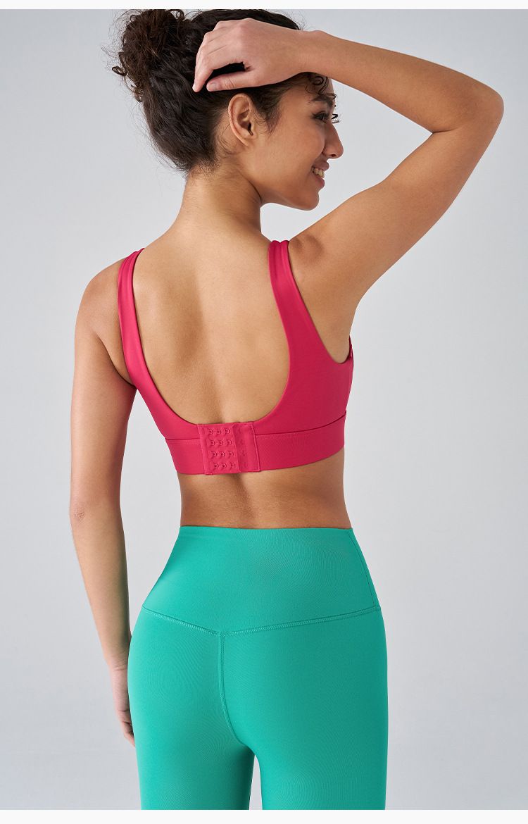 Women's sports bras with built-in fixed pads, yoga vests with high-intensity shock absorption, gathering effect and beautiful back design for fitness.
