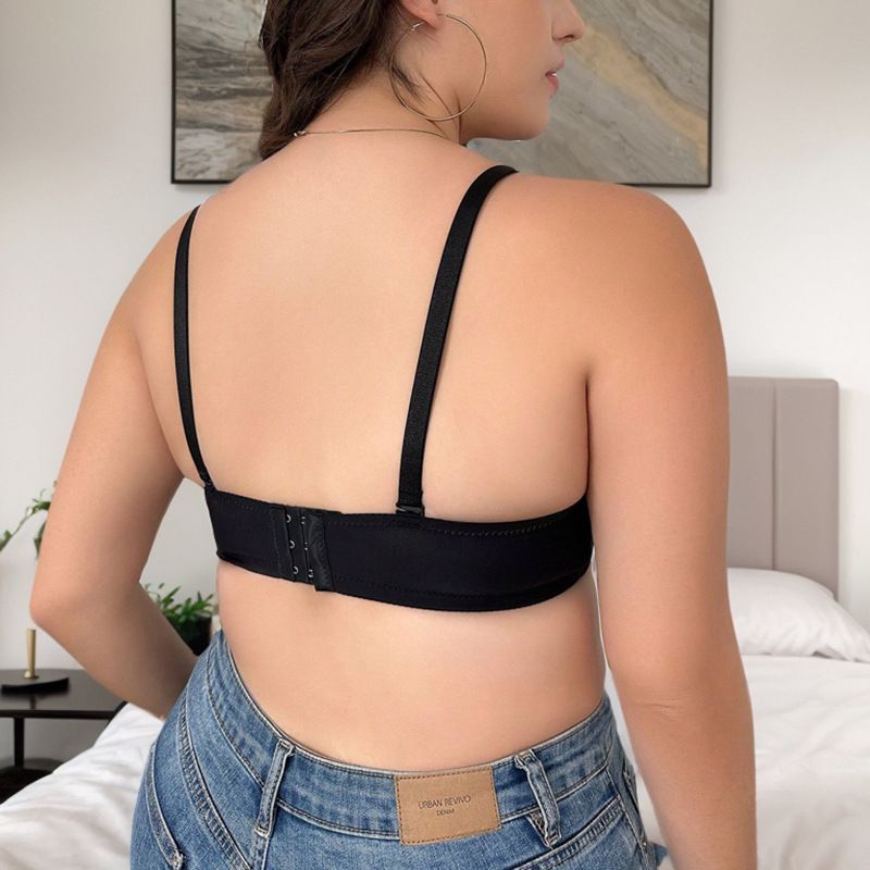 Pure black large-cup comfortable and breathable underwear with a wired style, suitable for plus sizes, sexy and with a remarkable gathering effect.
