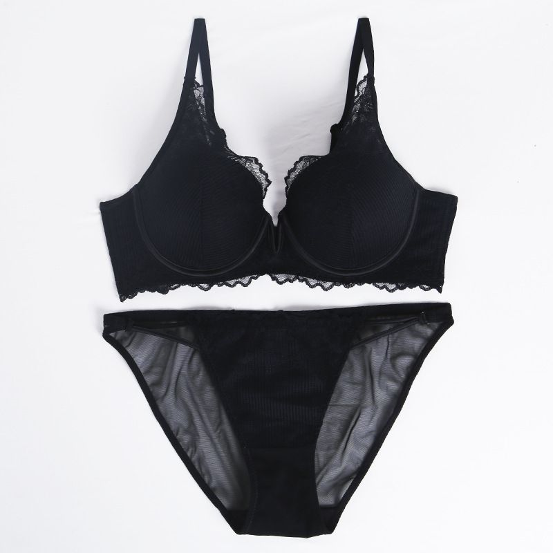 French Style Lace Underwire Bra  1/2 Cup Medium Padding, Contouring, Uplifting, All-Season, 70B-85C