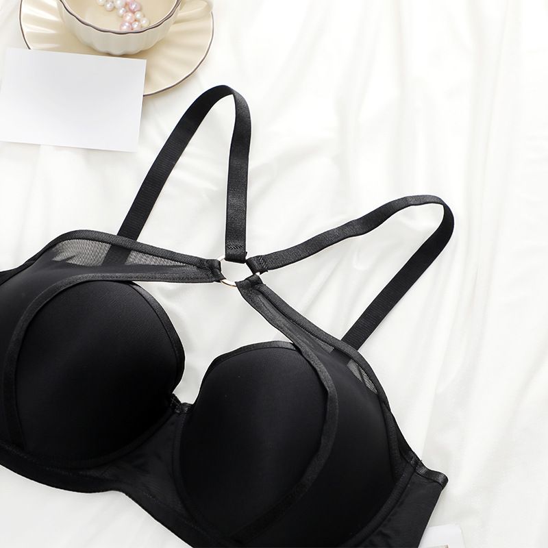 European and American plus-size thin bras with a beautiful back design, sexy and plus-size lingerie for breast enhancement.