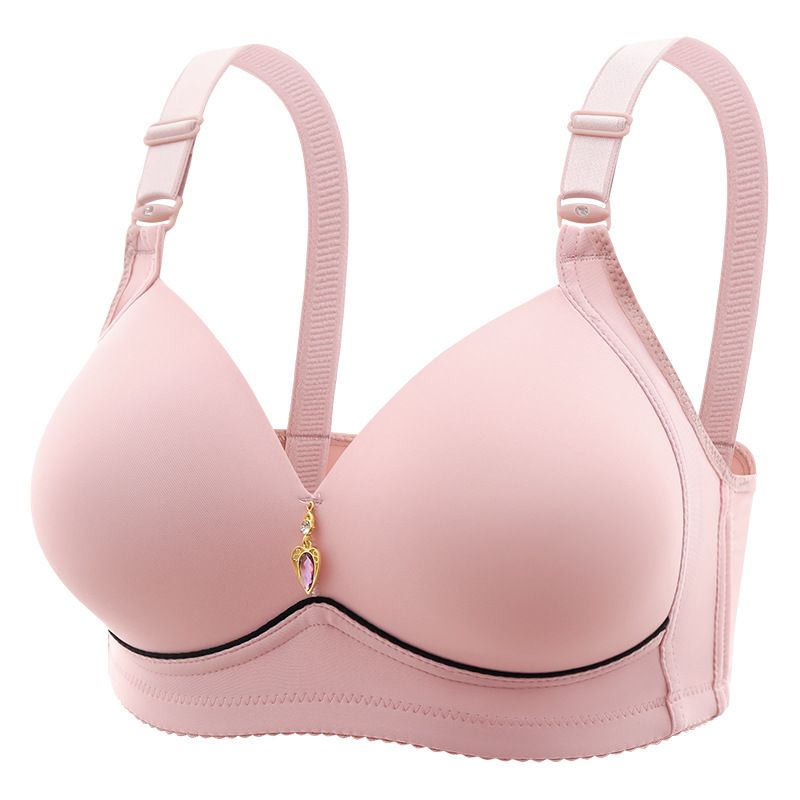 Ladies' underwear with six colors to choose from, wire-free, extremely comfortable and breathable, with a gathering effect. Non-magnetic thin cups and a smooth surface bra.