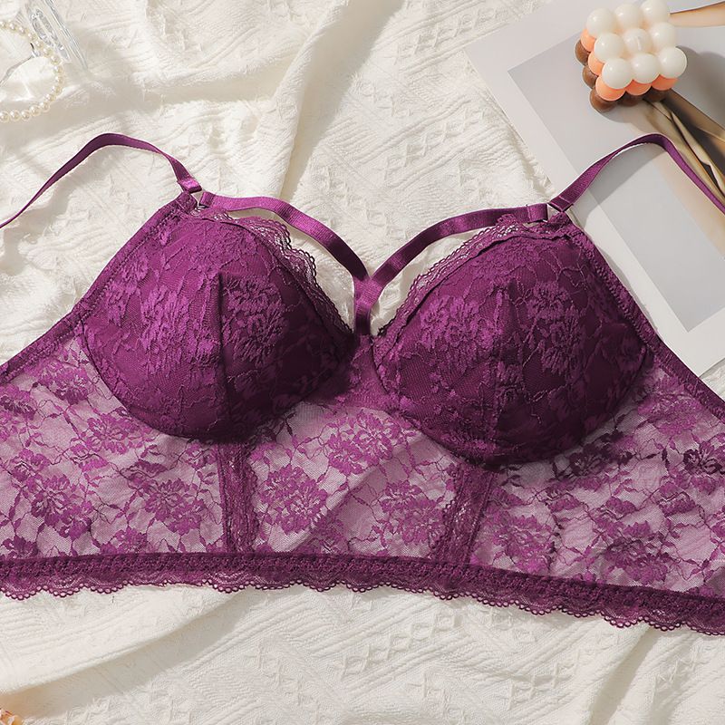New style plus-size super comfortable bras for women, suitable for plus-size ladies. European and American sexy lace large-cup lingerie.