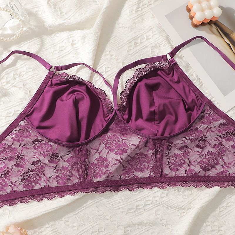 New style plus-size super comfortable bras for women, suitable for plus-size ladies. European and American sexy lace large-cup lingerie.