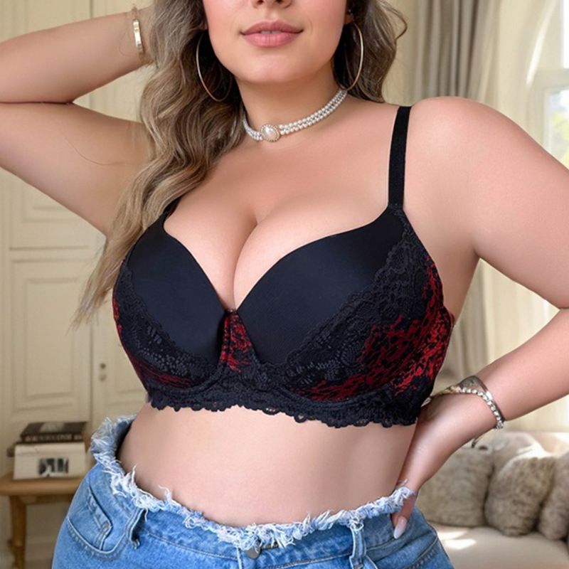 New products of European and American plus-size lingerie - Sexy lace, super comfortable push-up bras for women.