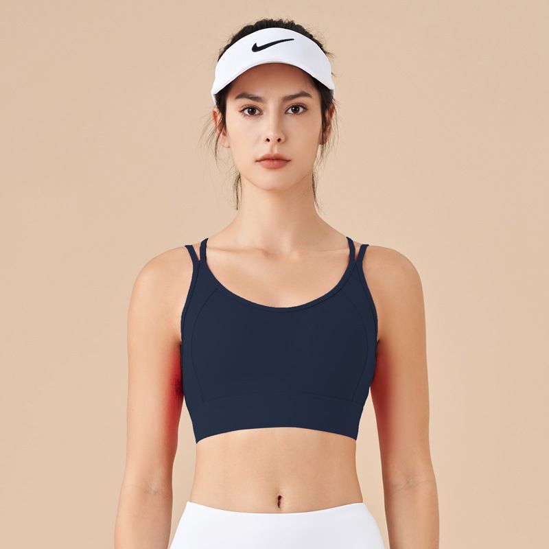Women high-intensity sports underwear, fixed one-piece shockproof bra, suitable for fitness, running, and yoga. Back-beautifying yoga vest.