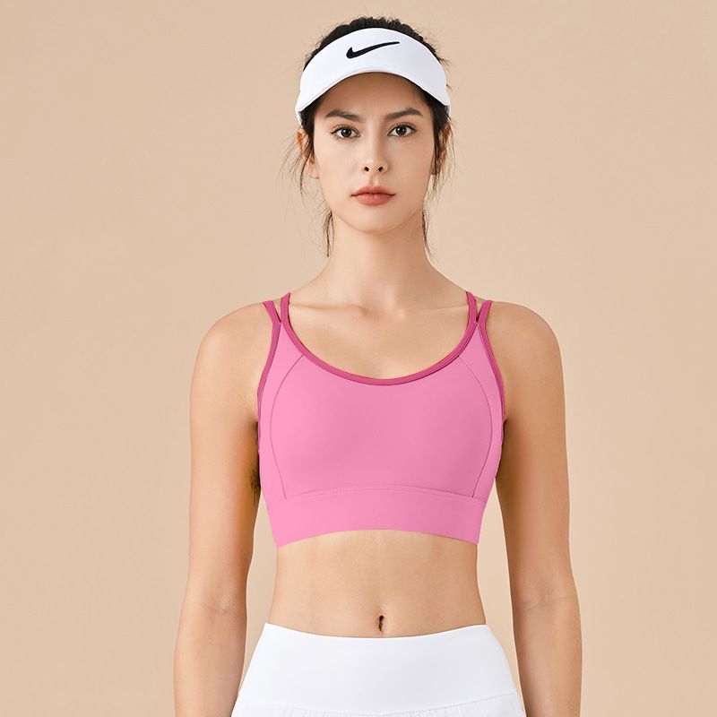 Women high-intensity sports underwear, fixed one-piece shockproof bra, suitable for fitness, running, and yoga. Back-beautifying yoga vest.