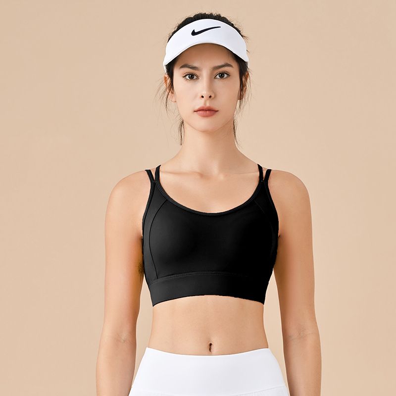Women high-intensity sports underwear, fixed one-piece shockproof bra, suitable for fitness, running, and yoga. Back-beautifying yoga vest.