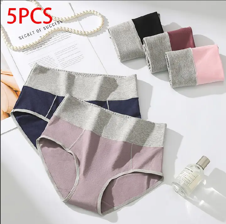 5PCS High-waisted Cotton Hip-lifting Sports Underwear for Women  Sweat-free Women's High-waisted Cotton Hip-lifting Sports Underwear | Breathable