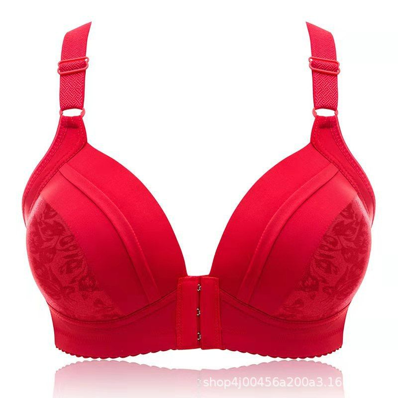 Effortless Natural Shaping Bra - Triangle Cup with Airy Thin Pads 80% Polyester, Printed Design Fixed Nylon Straps, Front Clasp, Rose/Bean Paste Hues, 36/80-42/95