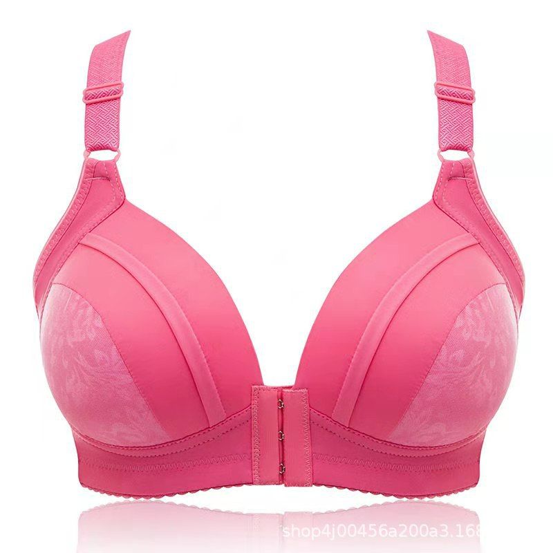 Effortless Natural Shaping Bra - Triangle Cup with Airy Thin Pads 80% Polyester, Printed Design Fixed Nylon Straps, Front Clasp, Rose/Bean Paste Hues, 36/80-42/95