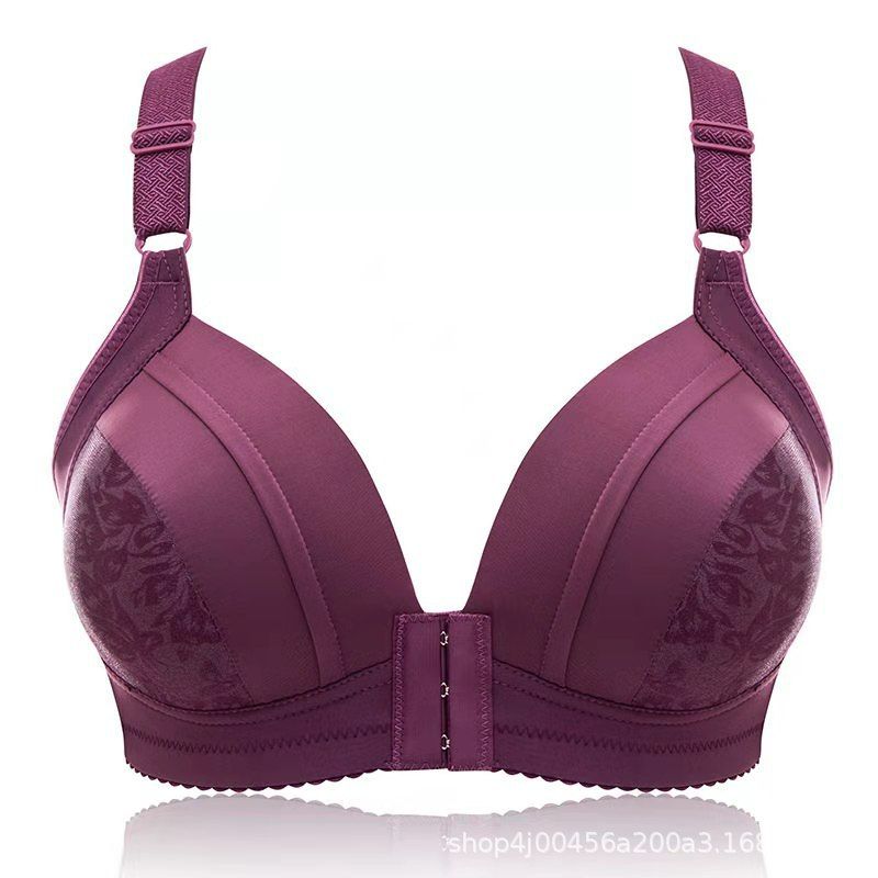 Effortless Natural Shaping Bra - Triangle Cup with Airy Thin Pads 80% Polyester, Printed Design Fixed Nylon Straps, Front Clasp, Rose/Bean Paste Hues, 36/80-42/95