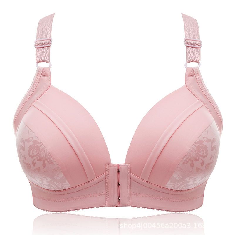 Effortless Natural Shaping Bra - Triangle Cup with Airy Thin Pads 80% Polyester, Printed Design Fixed Nylon Straps, Front Clasp, Rose/Bean Paste Hues, 36/80-42/95