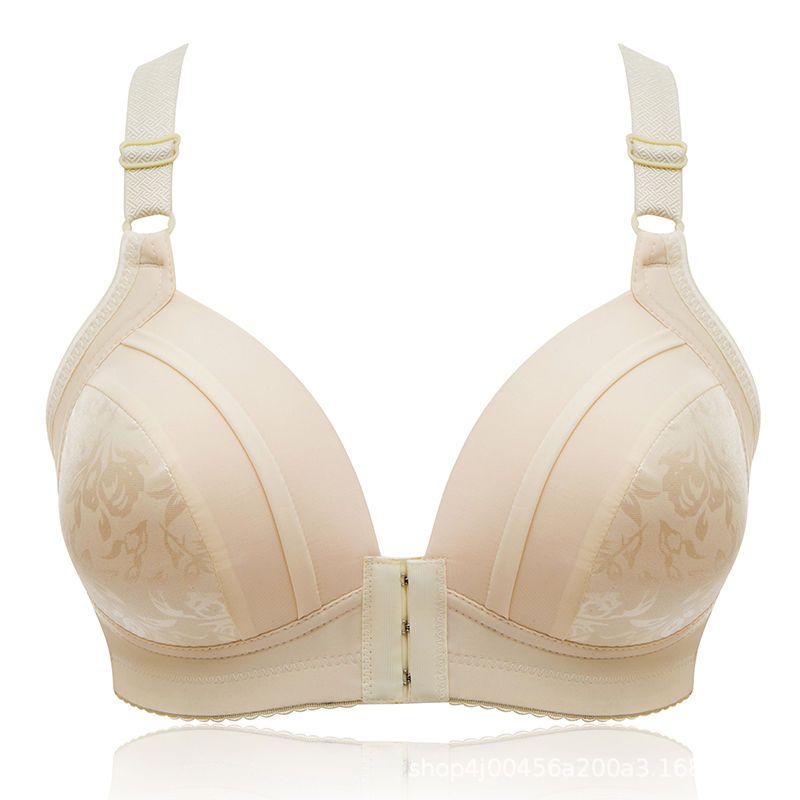 Effortless Natural Shaping Bra - Triangle Cup with Airy Thin Pads 80% Polyester, Printed Design Fixed Nylon Straps, Front Clasp, Rose/Bean Paste Hues, 36/80-42/95