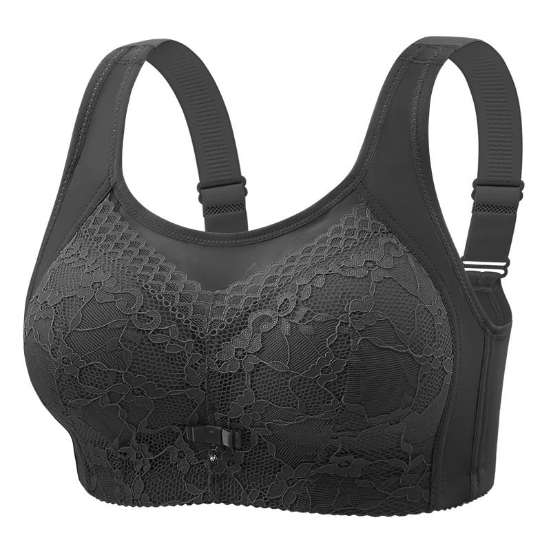 Luxurious Bandeau Bra - 3/4 Cup with Silky Nylon  Lift & Gather, Anti-Slip, Bust-Minimizing  Four-Row Clasp, Light Green/Shrimp Red, 36/80-46/105