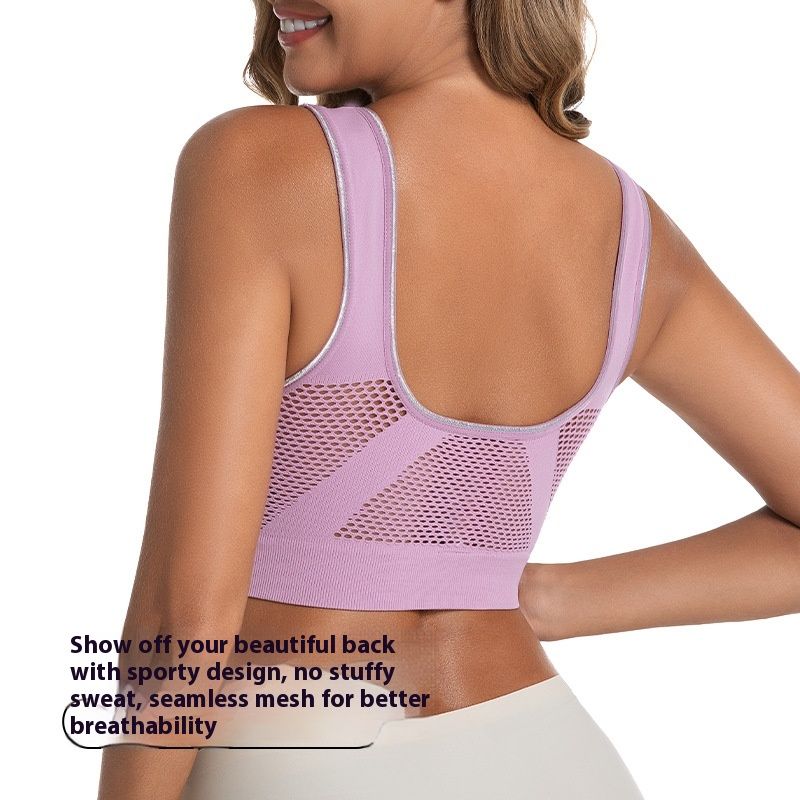 Women Plus Size Wireless Front Closure Bralette Thin Mesh Breathable Lingerie Ideal for Sports and Yoga
