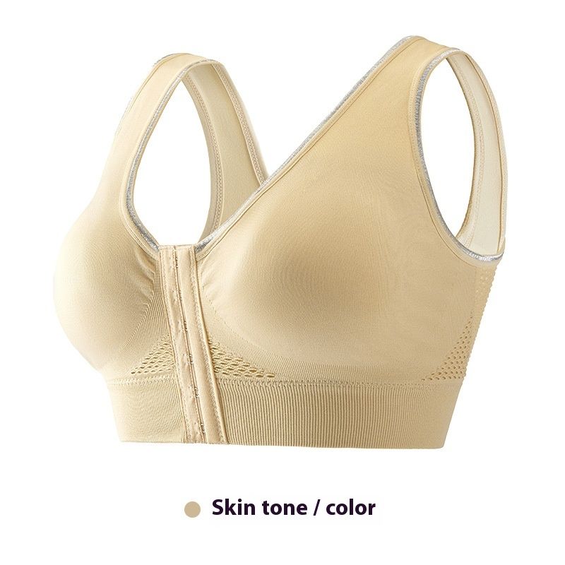 Women Plus Size Wireless Front Closure Bralette Thin Mesh Breathable Lingerie Ideal for Sports and Yoga