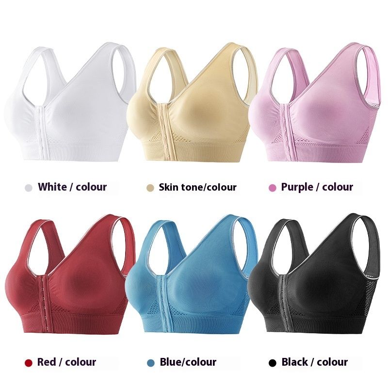 Women Plus Size Wireless Front Closure Bralette Thin Mesh Breathable Lingerie Ideal for Sports and Yoga