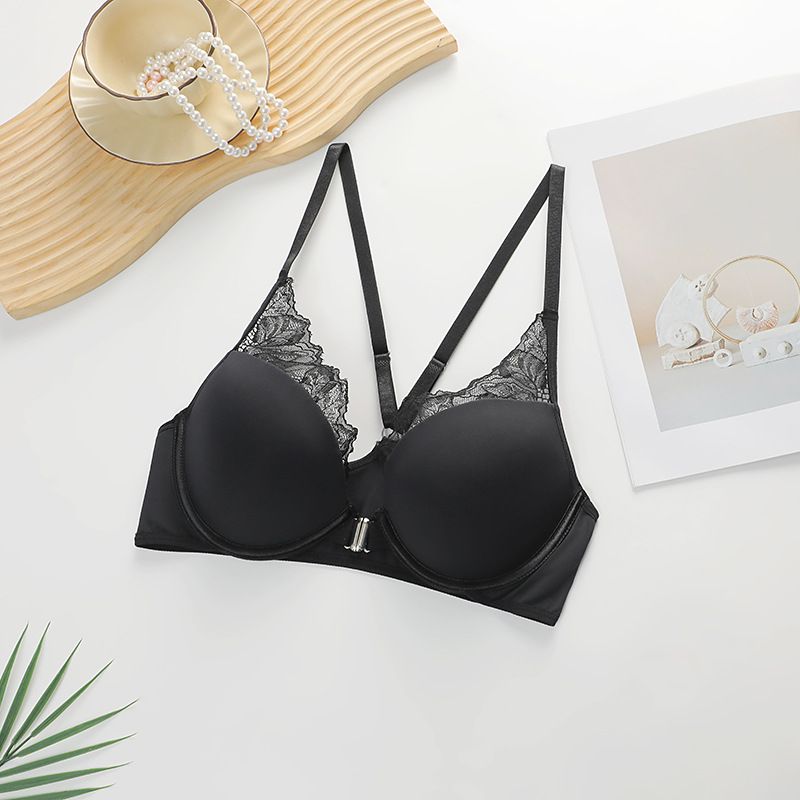 Women bra Front Closure Underwire Lingerie Set Lace Push Up Seamless Comfortable Sexy for Small Busts Includes Bra and Panty