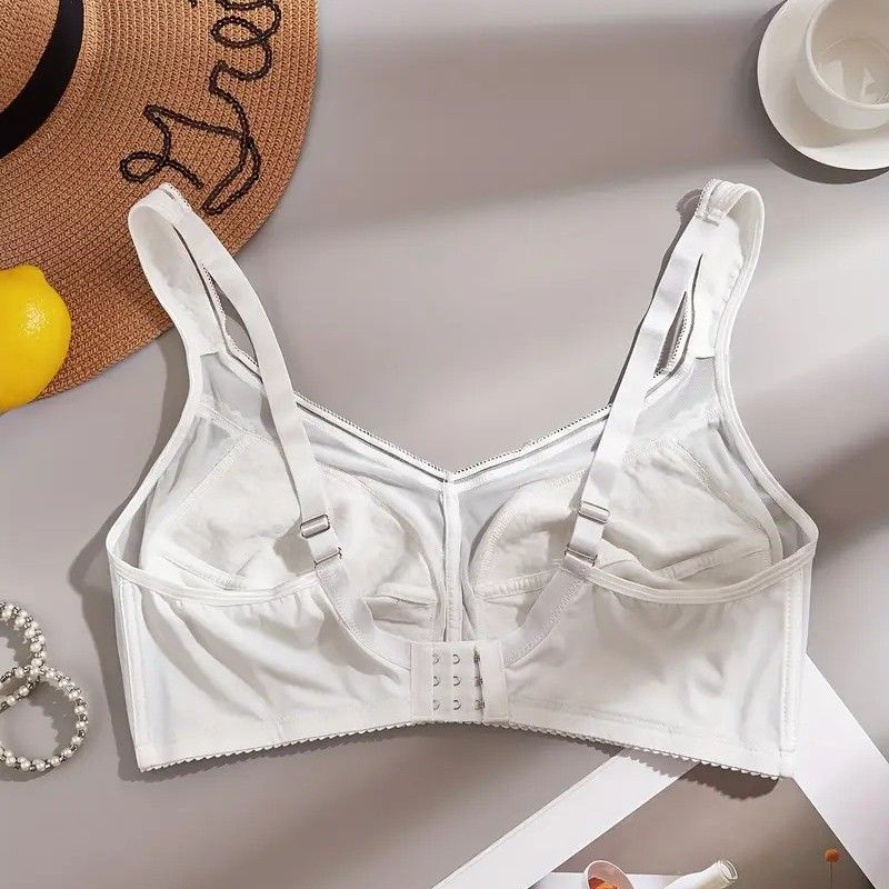 Plus Size White Leopard Print Lace Bra - Comfortable Underwire Full Coverage Bralette, Breathable Everyday T-Shirt Bra for Women (Sizes XL-4XL)