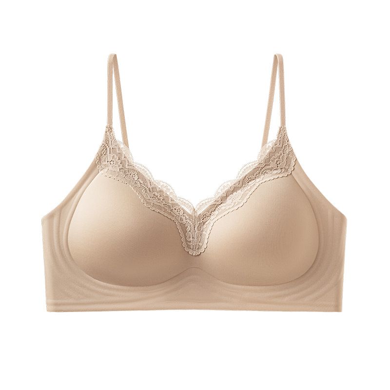 French style Lace Bra for Small Busts Push up Enhancing Invisible Wireless Underarm Fat gathering Lifting Seamless