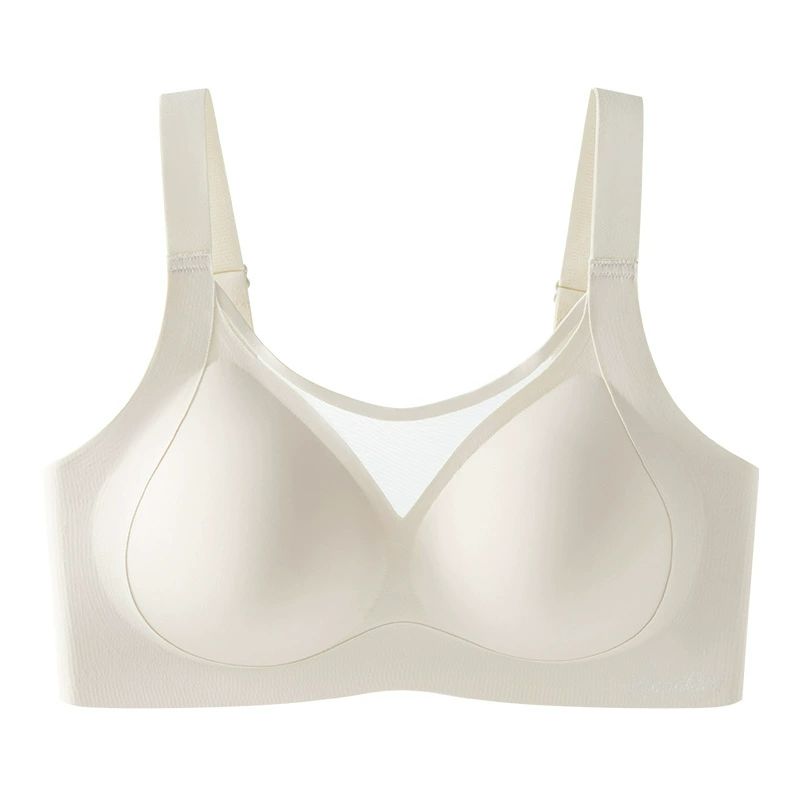 Sports Bra - Seamless 3/4 Cup with Light Padding | Lift & Anti-Slip, Bust-Minimizing | Nylon Blend, Taro Purple/Dark Coffee, M-5XL