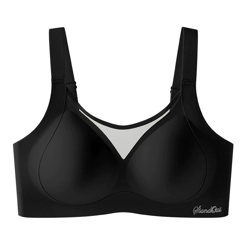 Sports Bra - Seamless 3/4 Cup with Light Padding | Lift & Anti-Slip, Bust-Minimizing | Nylon Blend, Taro Purple/Dark Coffee, M-5XL