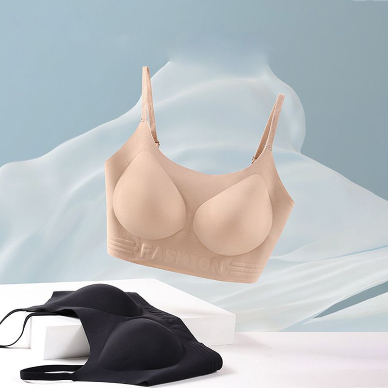 Luxe Back-Beautifying Bra - Seamless 3/4 Cup with Airy Pads | Lift & Bust-Minimizing, Invisible Comfort | Nylon Blend, Black/Pink-Beige, M-2XL (40-75kg)