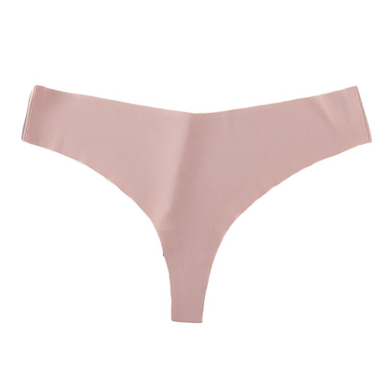 5-Piece New Women's Sexy Thong - Plus-Size Ice Silk Seamless Thin Underwear with Butt-Lifting Breathable & Low-Waist Cotton Lining