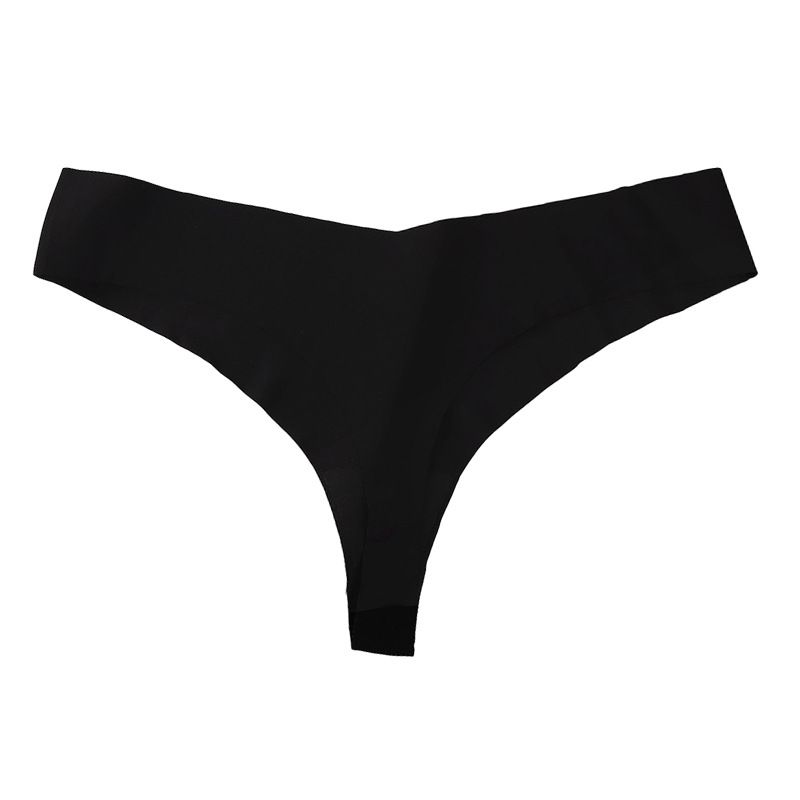 5-Piece New Women's Sexy Thong - Plus-Size Ice Silk Seamless Thin Underwear with Butt-Lifting Breathable & Low-Waist Cotton Lining
