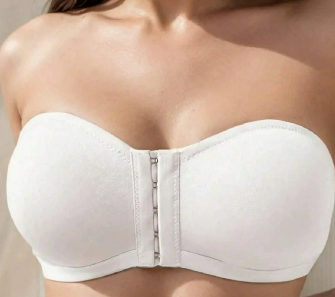 Sexy Sports Bandeau - Full Cup with Seamless Thin Pads | Lift & Bust-Minimizing, Back-Beautifying | 90% Nylon, Apricot/Pink, S-XXL