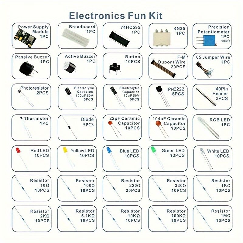 830Pcs/Box DIY Project Starter Kit for Arduino UNO R3 Kit Electronic DIY Component Set With Tie-points Breadboard Resistor Compatible with Arduino, Raspberry Pi