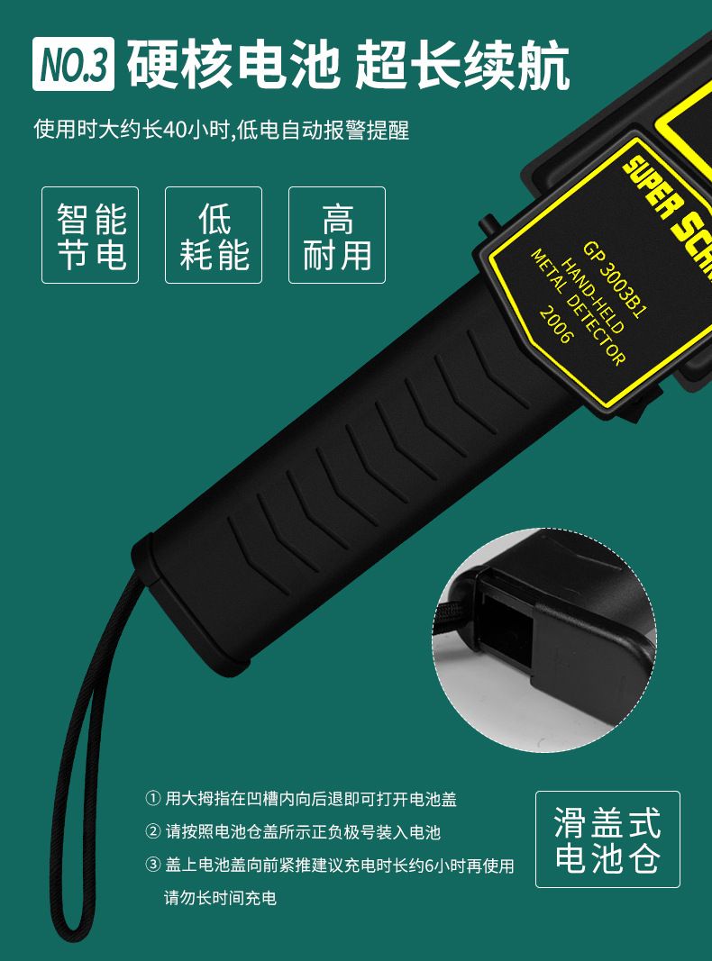 security scanner High-sensitivity handheld metal detector for the examination room
