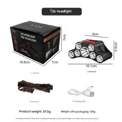 1pc LED Headlamp, Rechargeable, Bright and Powerful with 5 LEDs, Portable Headlight for Outdoor Camping Emergency Lighting, Fishing Work Light