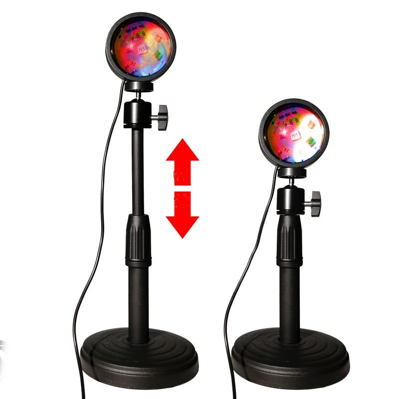 Sunset lamp online celebrity projection atmosphere Sunset lamp RGB remote control 16 color light remote control creative sunset lamp 16 RGB plastic USB interface 5V